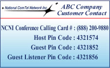 NCNI Calling Card